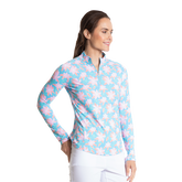 Alternate View 1 of Aruba Floral Sun Protection Quarter Zip Pull Over